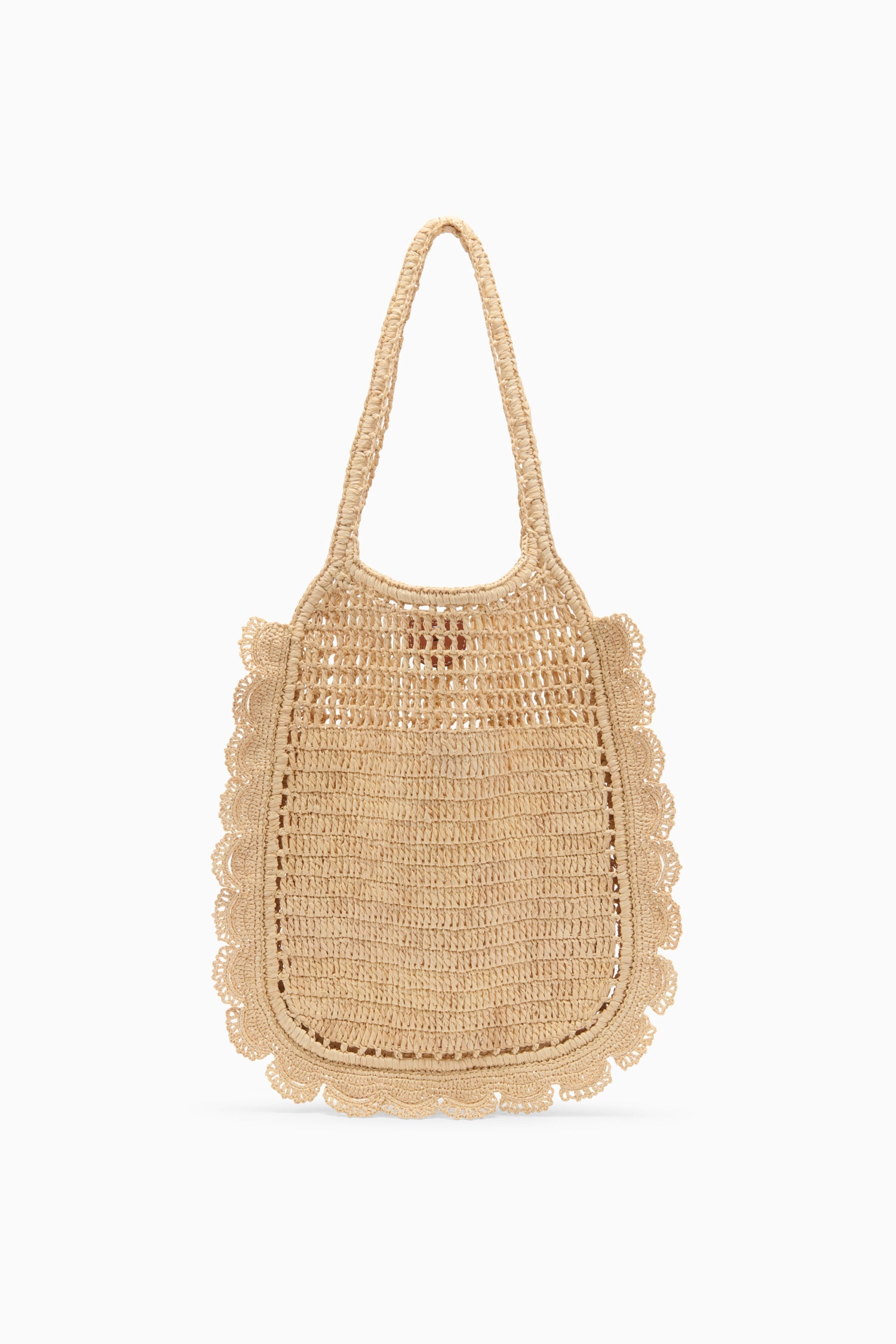 Marina Raffia Flat Tote - Natural