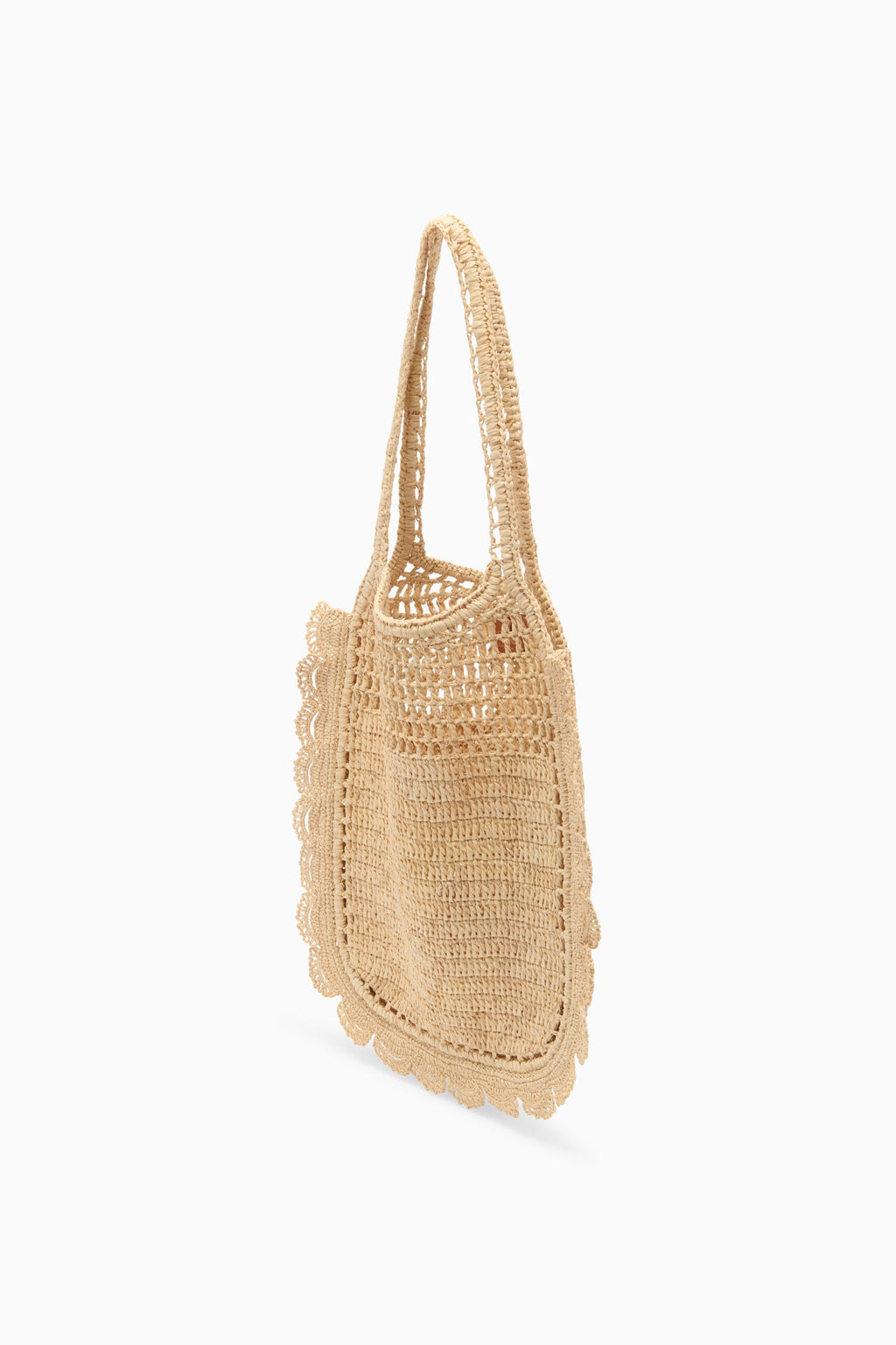 Marina Raffia Flat Tote - Natural